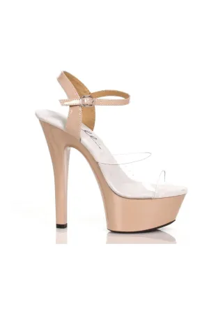601-IDOL Sandal | Nude Faux Leather