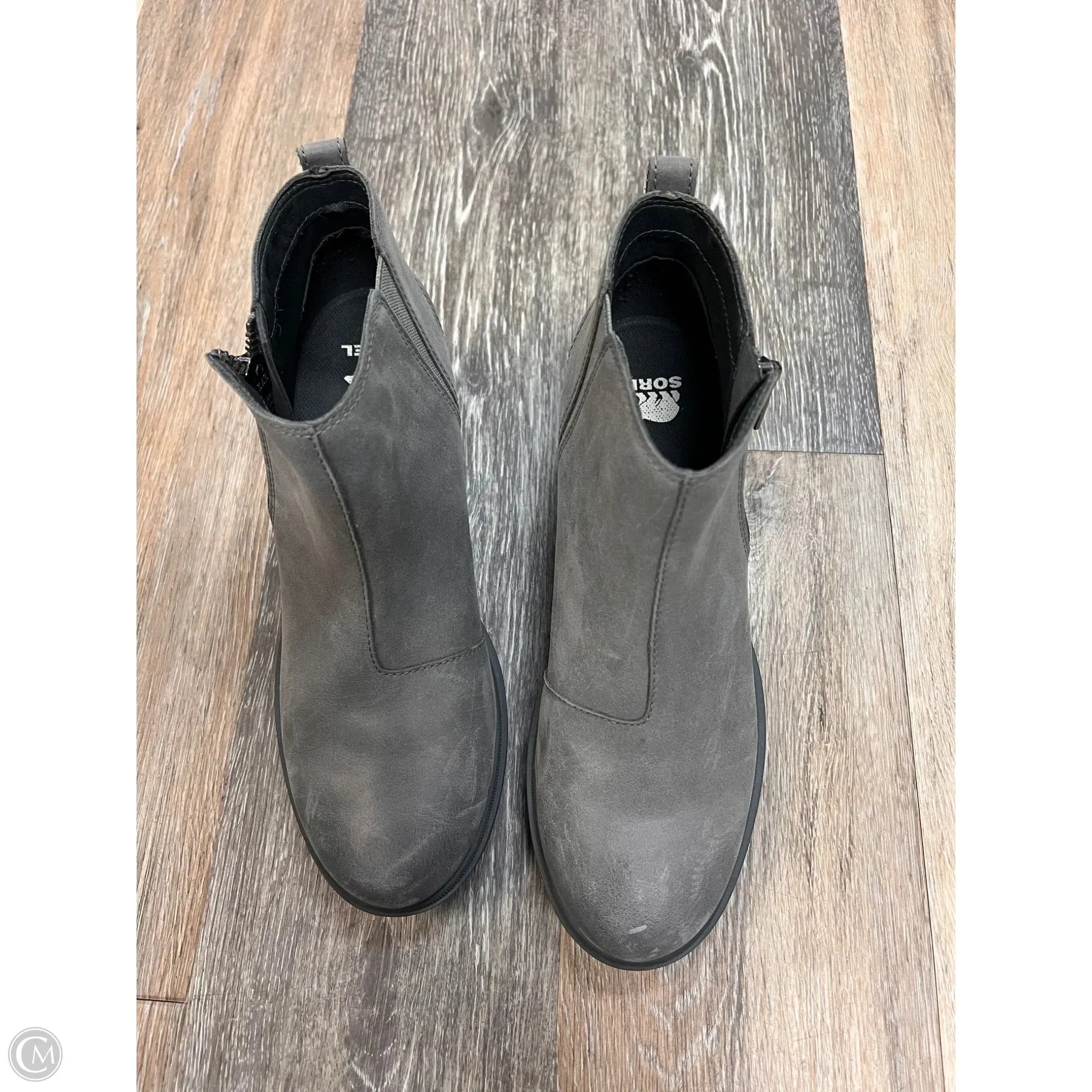 Boots Ankle Heels By Sorel In Grey, Size: 9.5