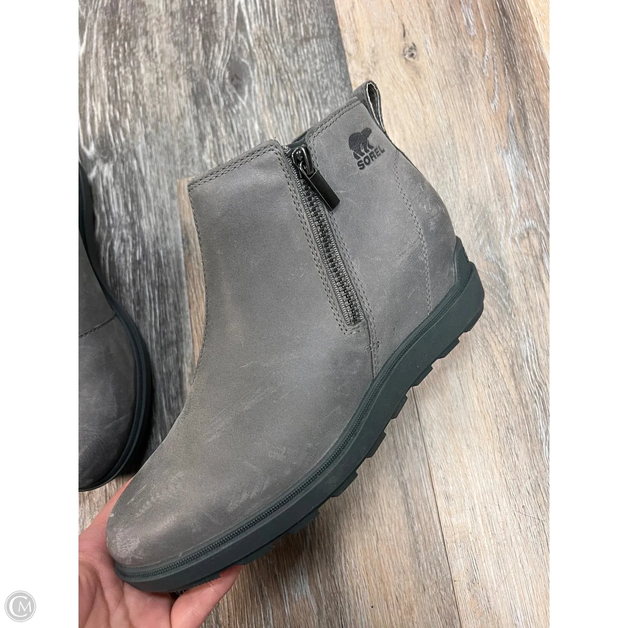 Boots Ankle Heels By Sorel In Grey, Size: 9.5