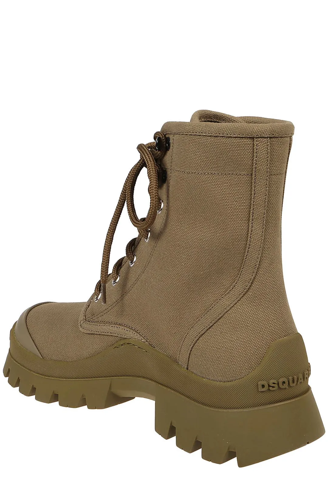 Dsquared2 Round Toe Lace-Up Ankle Boots
