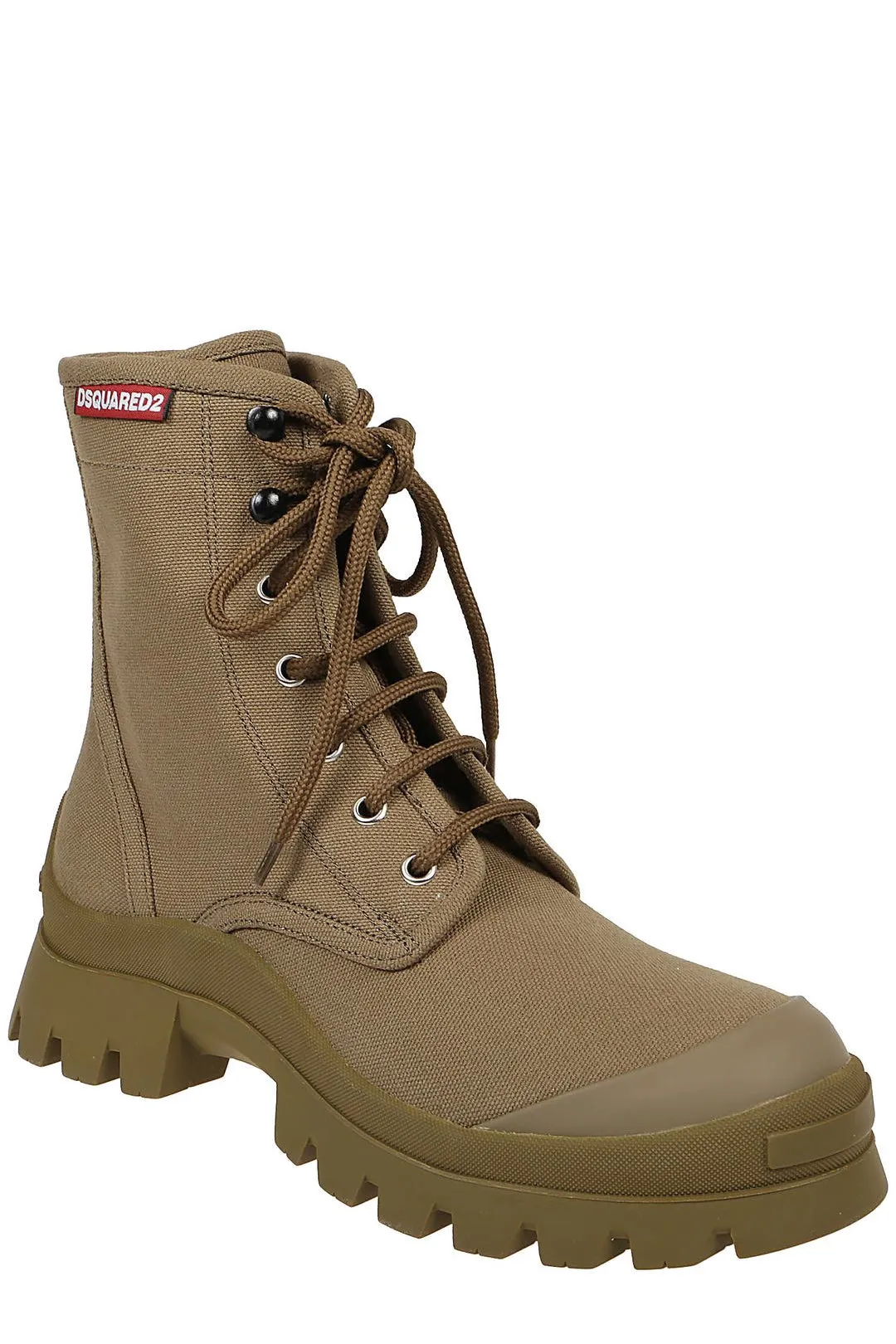 Dsquared2 Round Toe Lace-Up Ankle Boots