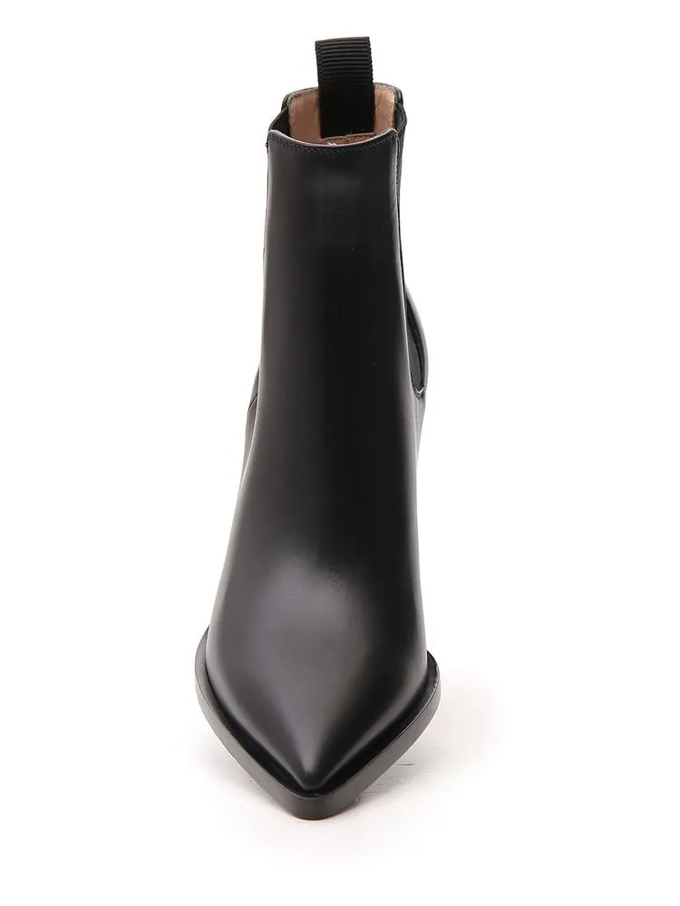 Gianvito Rossi Pointed Toe Elastic Ankle Boots
