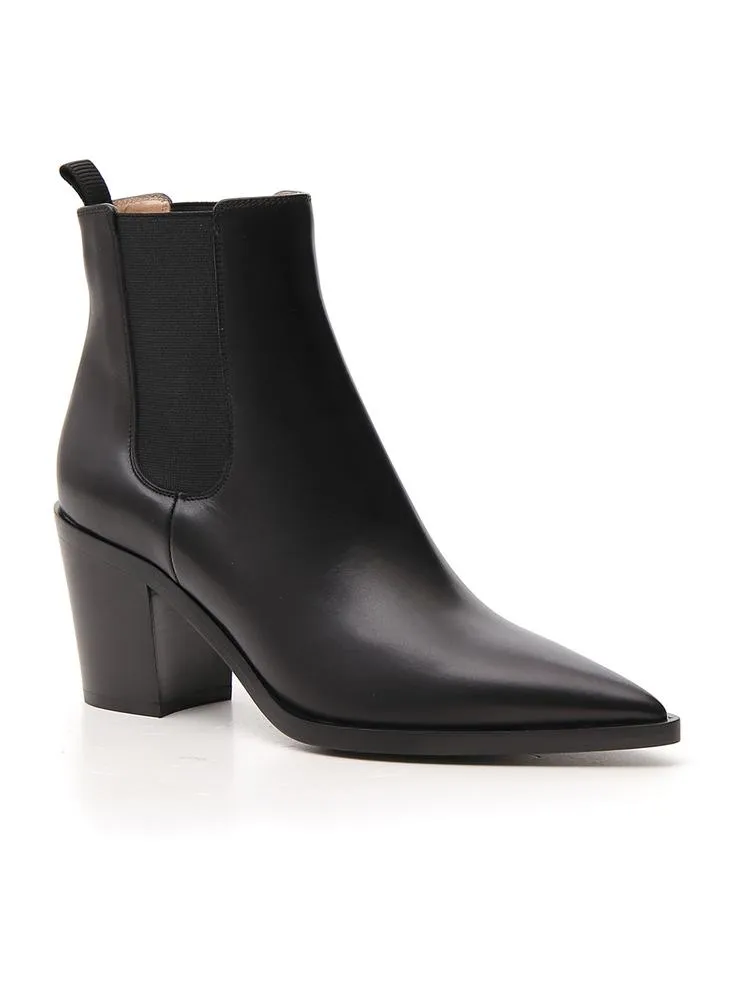 Gianvito Rossi Pointed Toe Elastic Ankle Boots