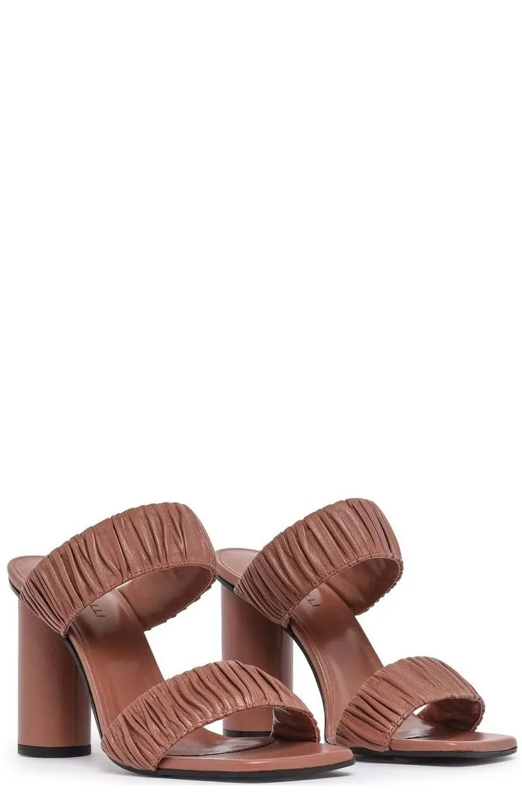 Just Cavalli Ruched High Block Heel Sandals