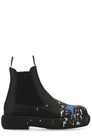 Lanvin Paint-Splatter Platform Ankle Boots