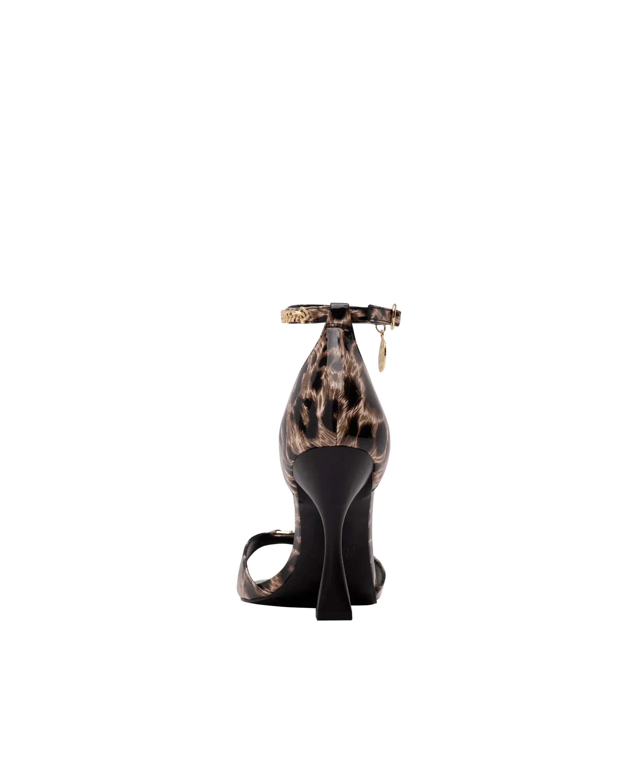 Leopard Print Ankle Chain Sandals