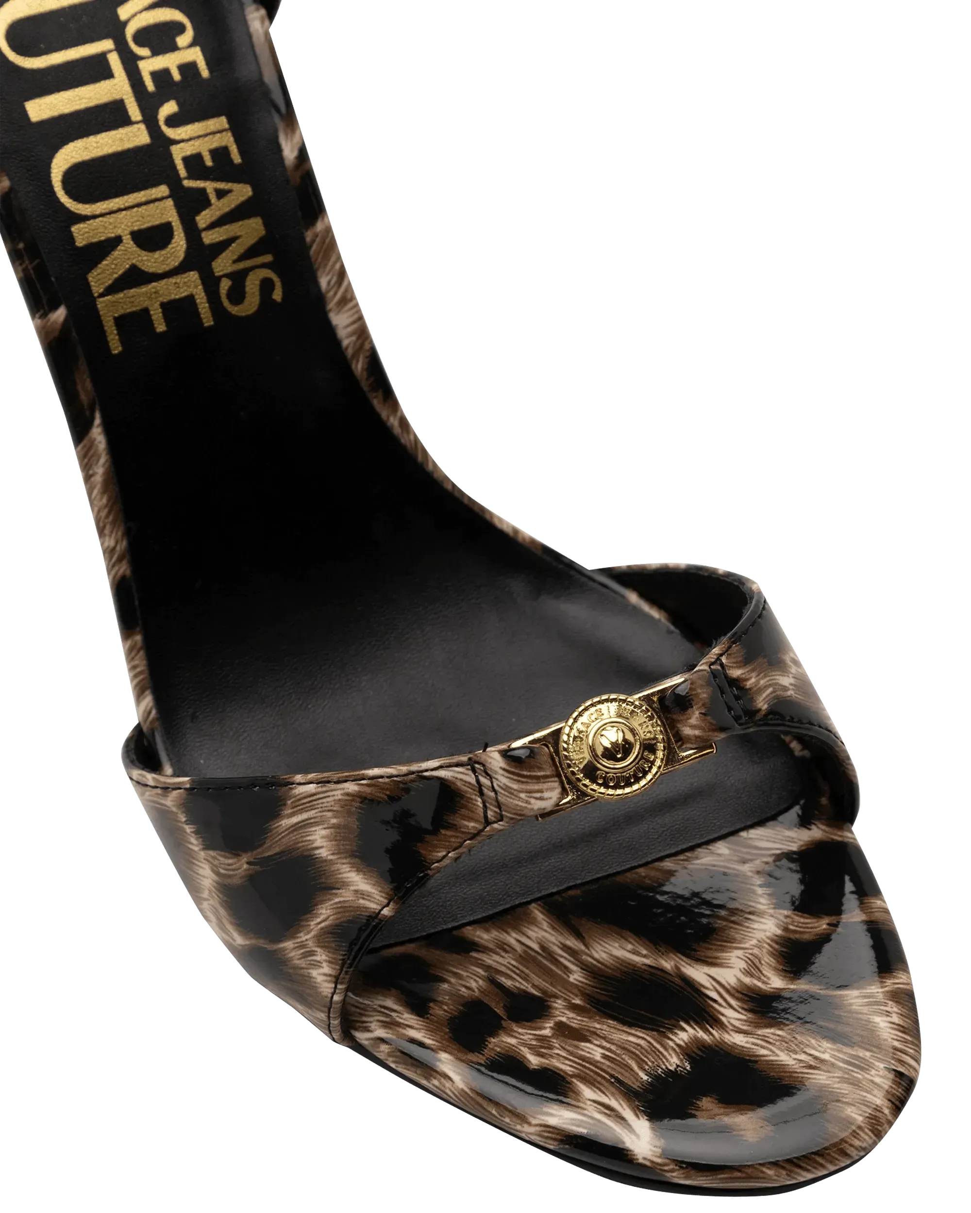 Leopard Print Ankle Chain Sandals