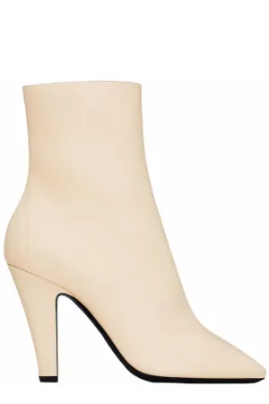 Saint Laurent Almond-Toe High Heeled Boots
