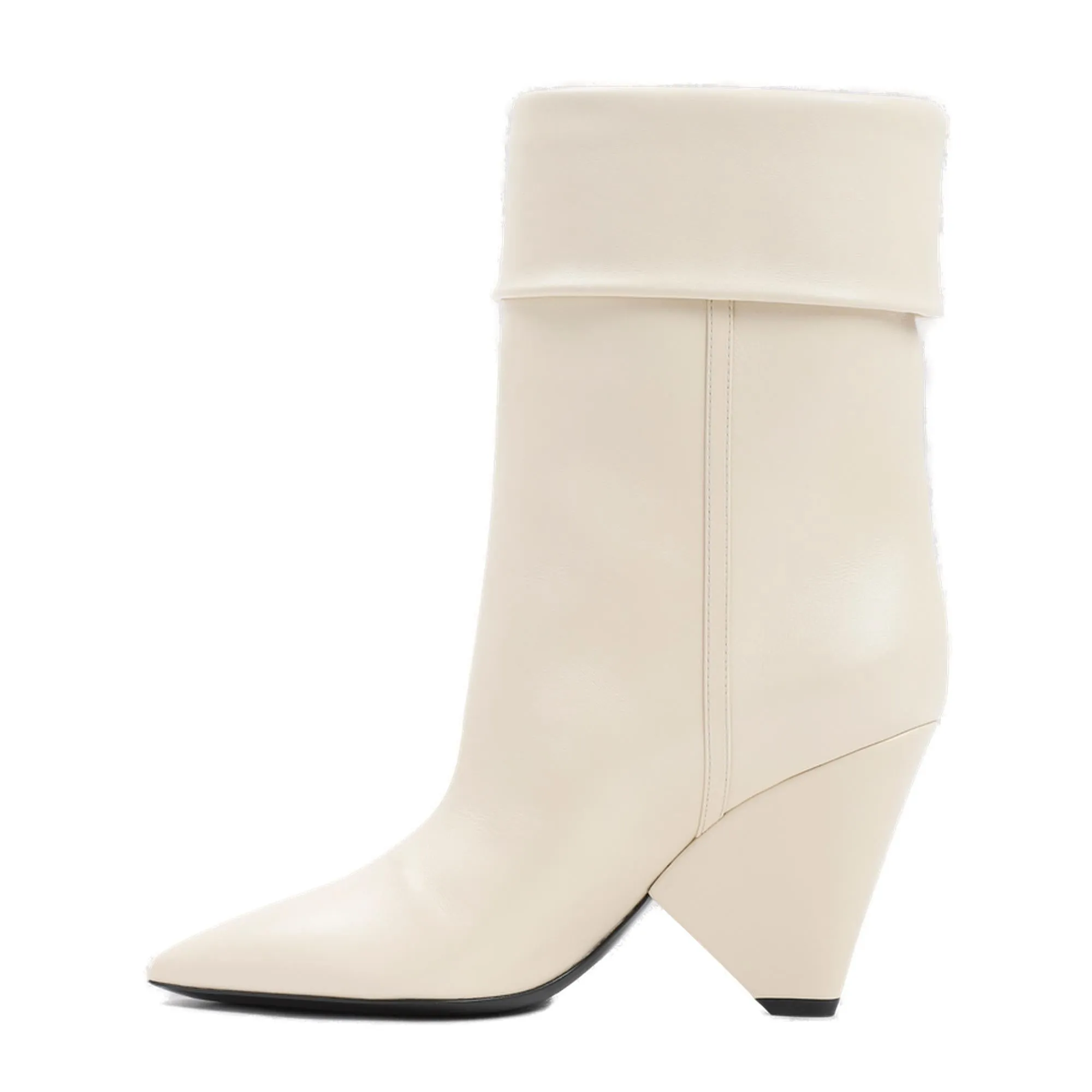 Saint Laurent Logo Plaque Pointed Toe Ankle Boots