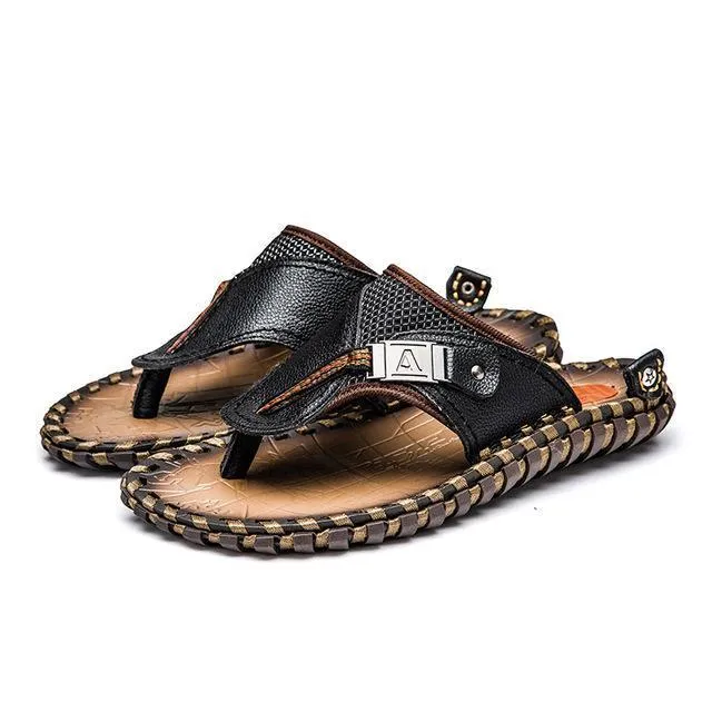 West Louis™ Handmade Cow Genuine Leather Slippers