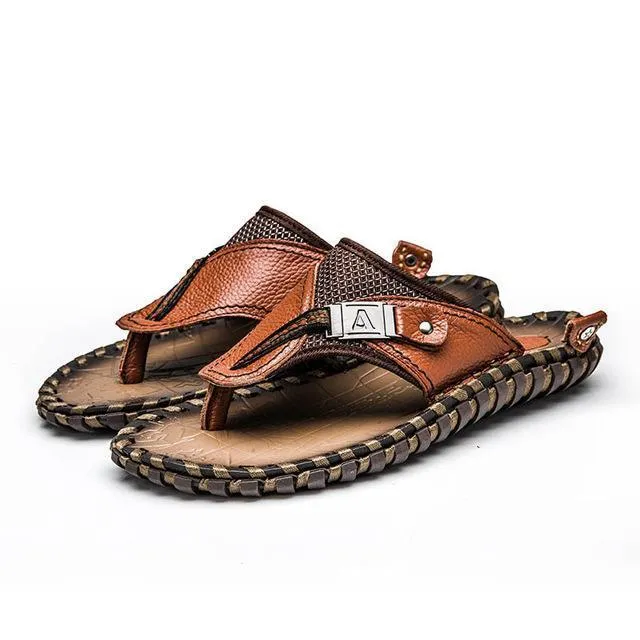 West Louis™ Handmade Cow Genuine Leather Slippers